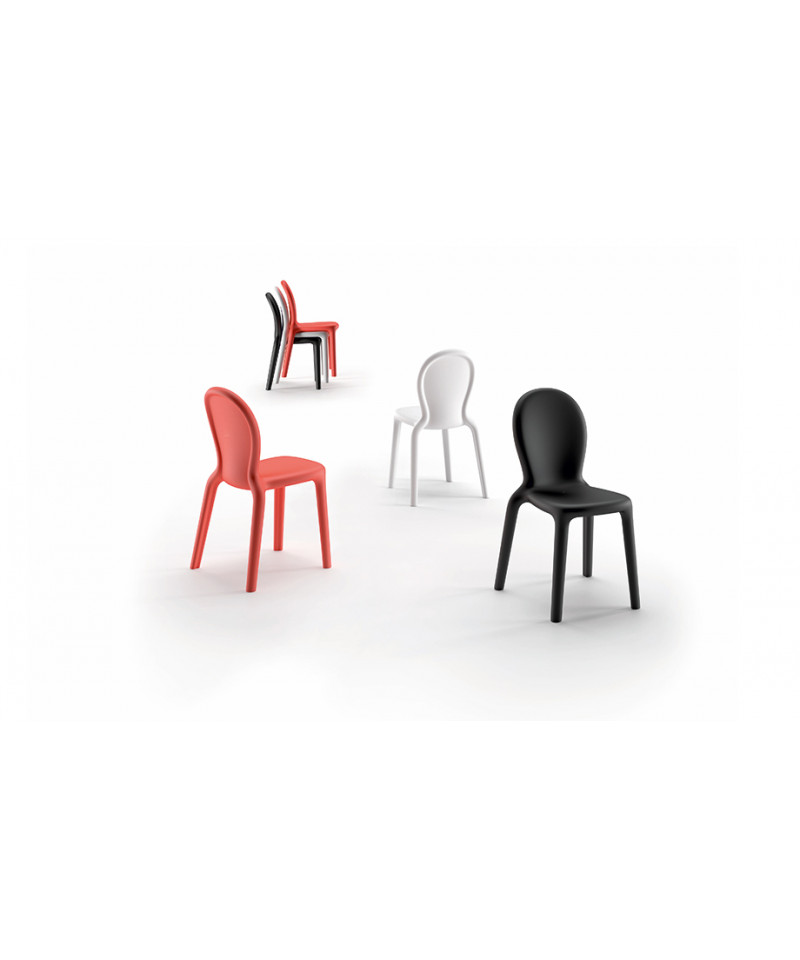 Chloè chair nero - corallo - bianco