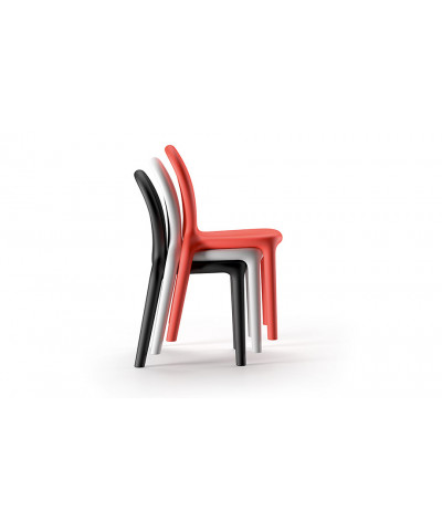 Chloè chair nero - corallo - bianco