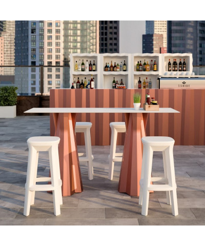 Frozen Square Stool bianco