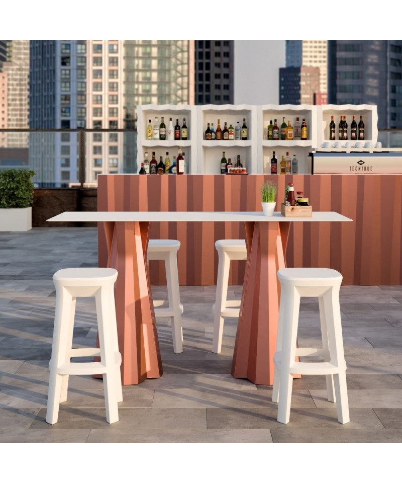 Frozen Square Stool bianco