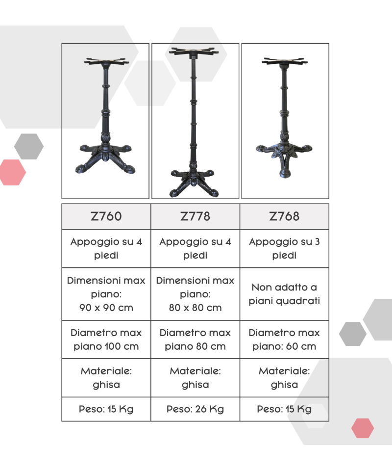 Base per Tavoli in Ghisa - Zstyle