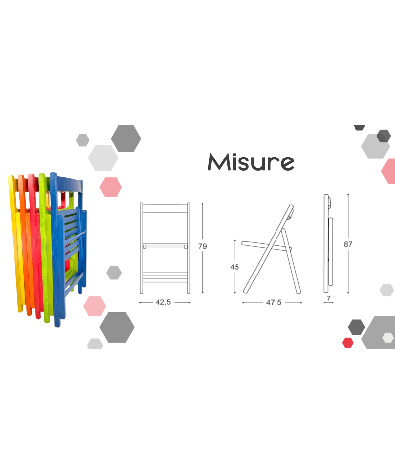 Sedia Pieghevole A Libro Colorata - ZStyle