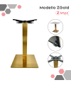 Base Per Tavolo In Acciaio Quadrata Gold - ZStyle