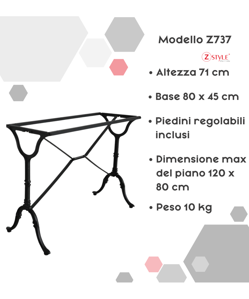 Base Per Tavolo In Ghisa ZStyle - Modello Singer