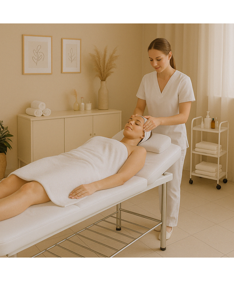 Lettino Fisso Da Massaggio Cromato A 2 Zone Con Schienale Inclinabile - ZStyle