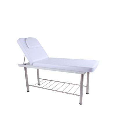 Lettino Fisso Da Massaggio Cromato A 2 Zone Con Schienale Inclinabile - ZStyle