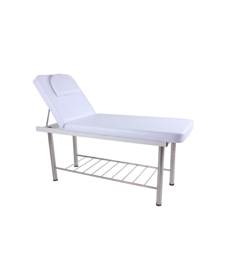 Lettino Fisso Da Massaggio Cromato A 2 Zone Con Schienale Inclinabile - ZStyle