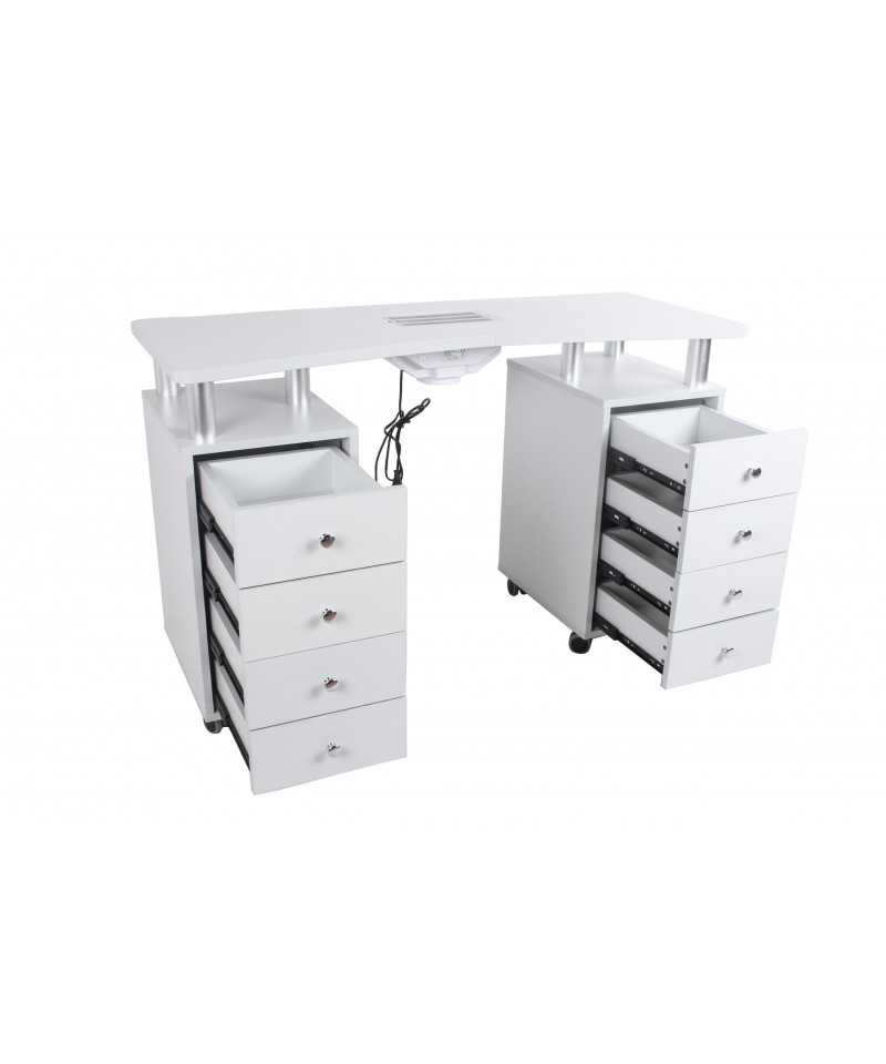 tavolo manicure professionale con 8 cassetti e aspiratore