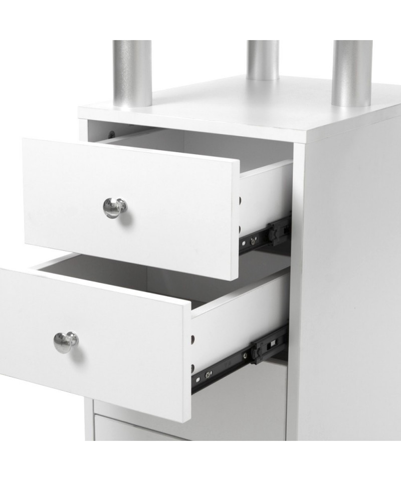 tavolo ricostruzione unghie con cassetti laterali