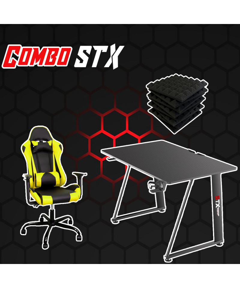 Postazione Completa Gaming: Sedia, Tavolo, Pannelli Fonoassorbenti