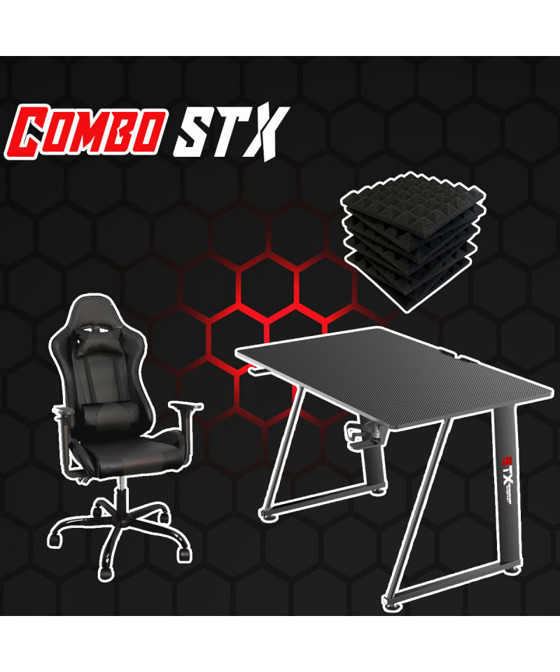 Postazione Completa Gaming: Sedia, Tavolo, Pannelli Fonoassorbenti